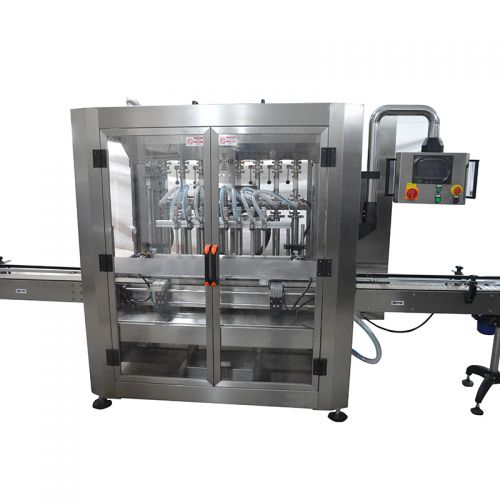 Dây chuyền chiết rót đóng nắp tự động (bơm piston, 8 đầu chiết)